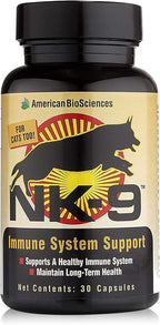 American BioSciences NK-9, AHCC Suplemento para Perros y Gatos - Apoyo Inmunológico - 30 Cápsulas, 250mg/cápsula