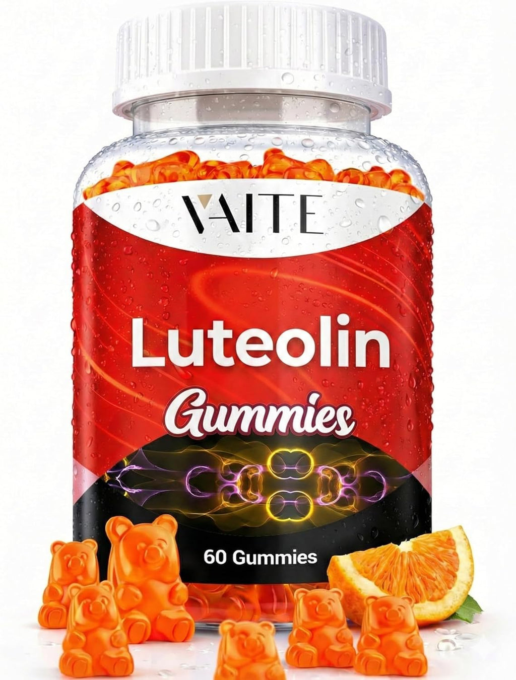 Luteolin 100mg Supplement - Gomitas Veganas Sin Azúcar para Memoria y Energía - 60 uds