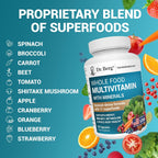 Dr. Berg Whole Food Multivitamin con Minerales - Multivitamínico Diario para Hombres y Mujeres - Incluye Mezcla Premium de Frutas y Verduras con Folato, Ácido Alfa Lipoico y Más - 60 Cápsulas