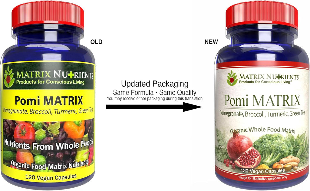 POMI Matrix - Fórmula Potenciada con Granada, Té Verde, Cúrcuma y Brócoli - 10 Veces Más Fuerte - Cápsulas Veganas