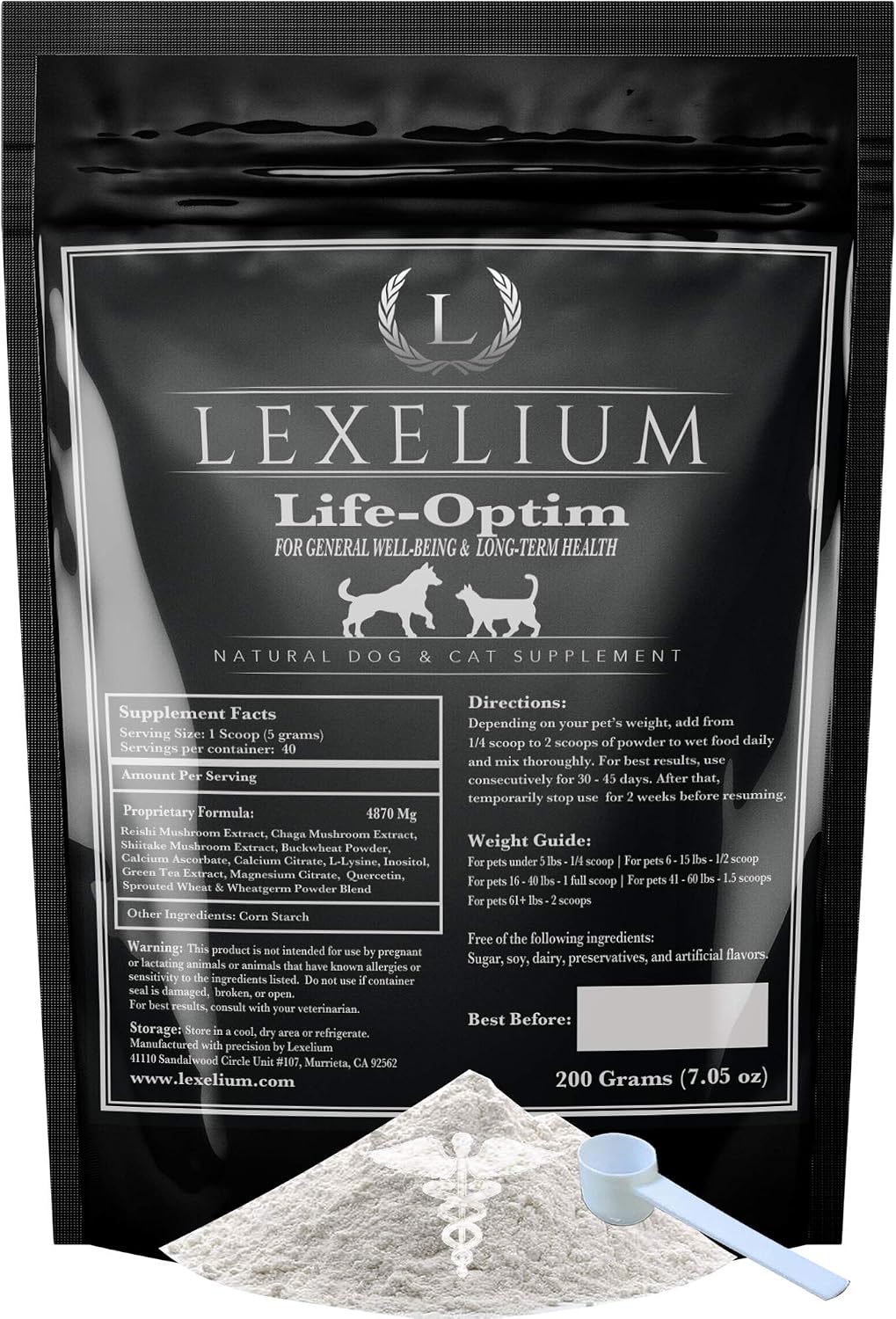 Life-Optim Apoyo Terminal para Perros y Gatos – 100% Natural – 200g