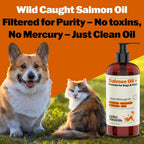 Deley Naturals Aceite de Salmón Salvaje de Alaska para Perros y Gatos - Fórmula Plus Mejorada - 473ml
