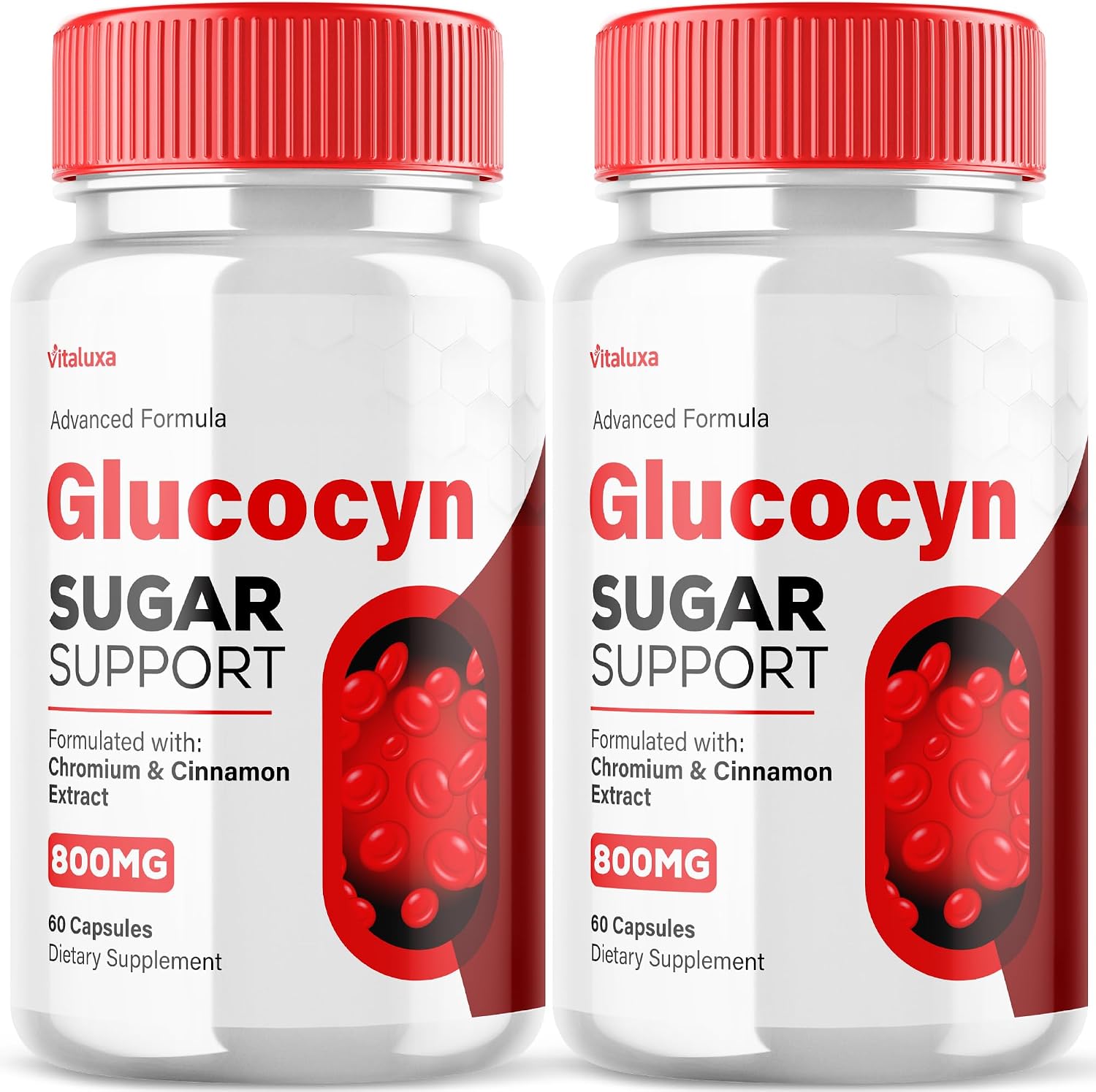 Vitaluxa Glucocyn Support Capsules (2 Pack) - 120 Cápsulas, 800mg
