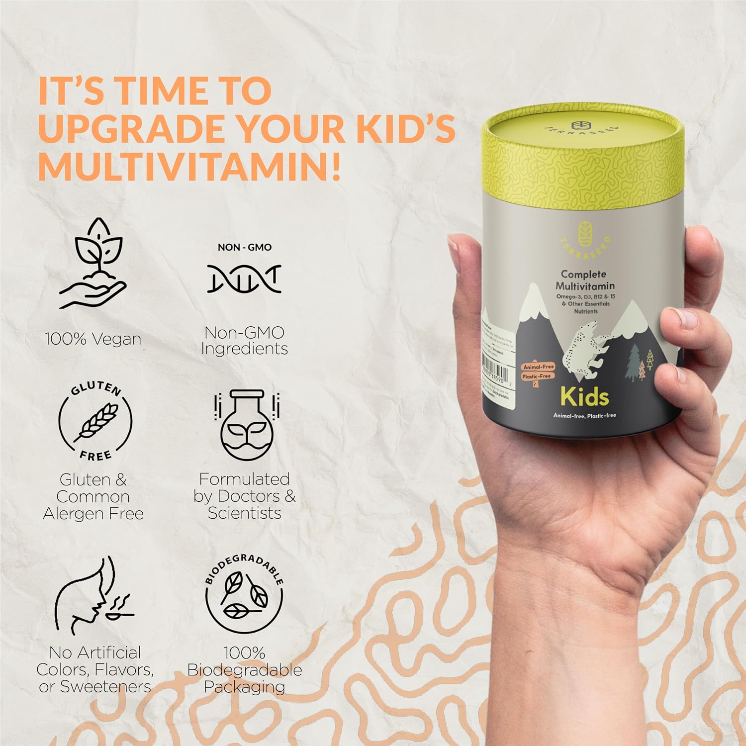Gominolas Multivitamínicas Completas para Niños - con Omega 3,6,9, Vitamina B12, Ácido Fólico, Yodo, Vitamina C, Zinc - Multivitamínico Diario Vegano Premium para Niños 2+ (60 Gominolas)