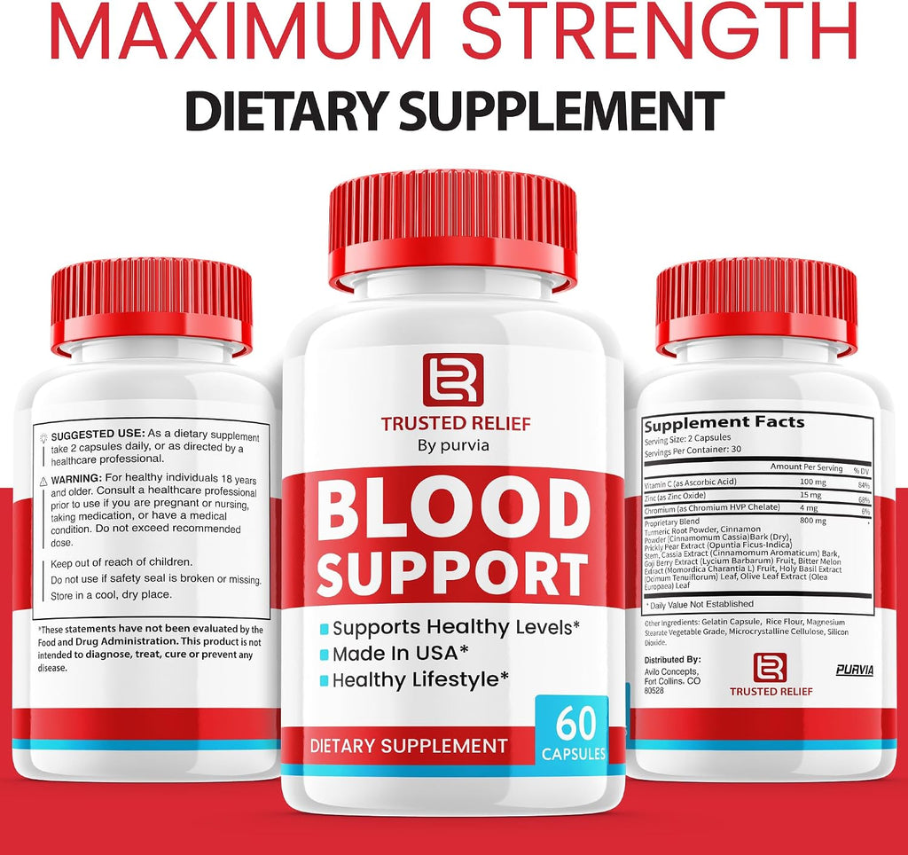 Trusted Relief Blood Support (3 Paquetes) - 180 Cápsulas