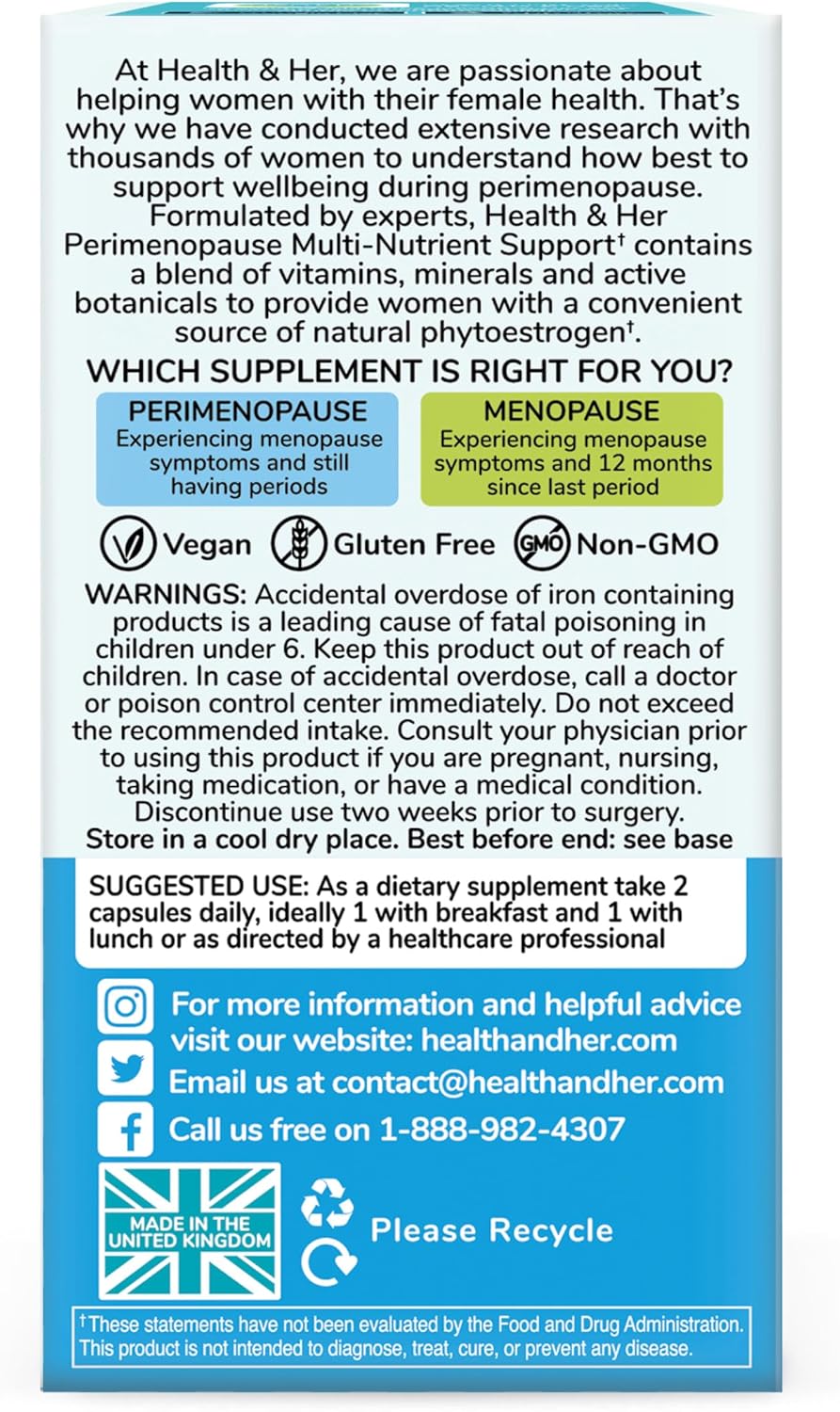 Health & Her Suplemento para la Perimenopausia (60 Cápsulas)