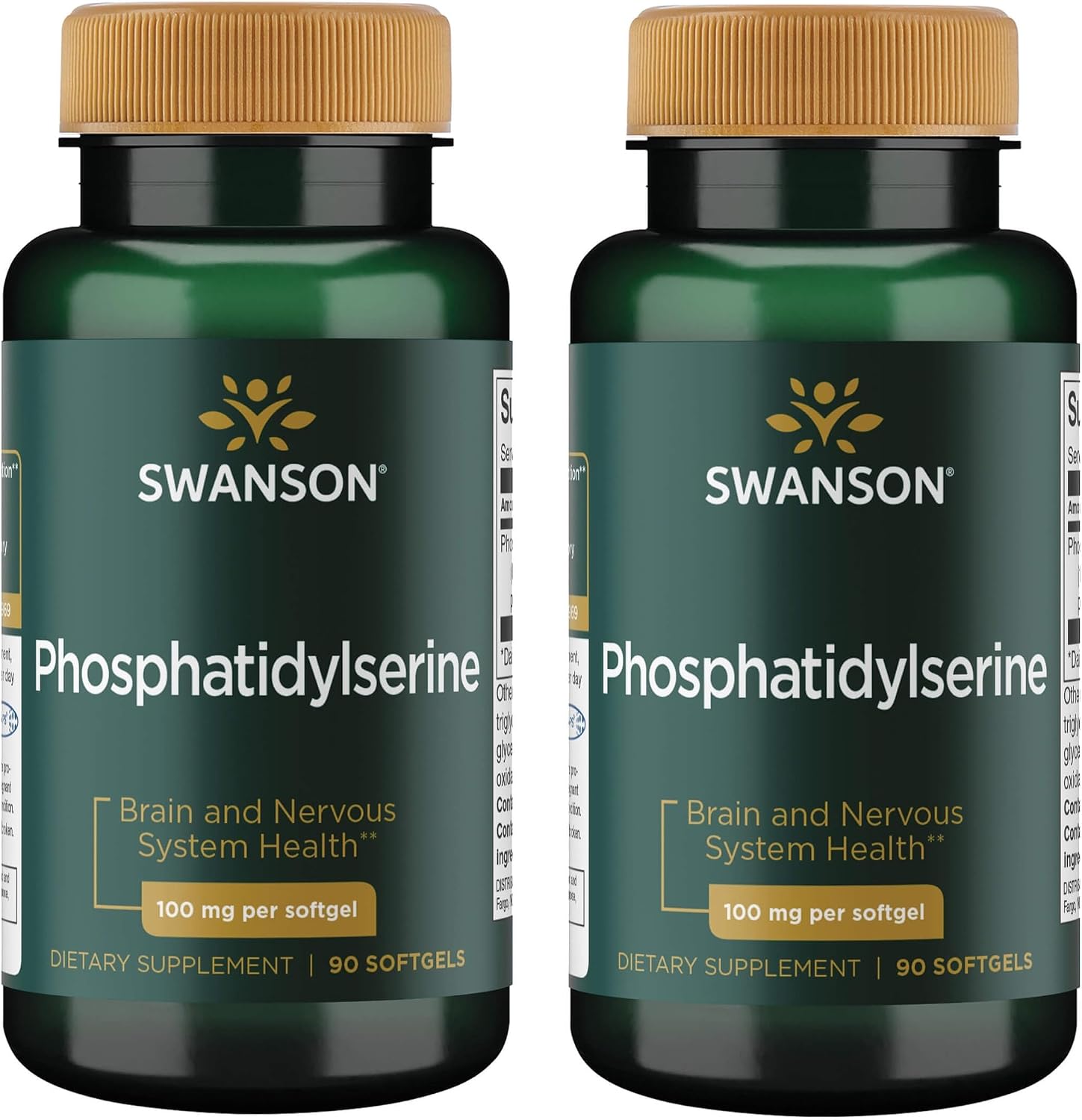 Swanson Fosfatidilserina 100 mg, 90 cápsulas blandas (Pack de 2)
