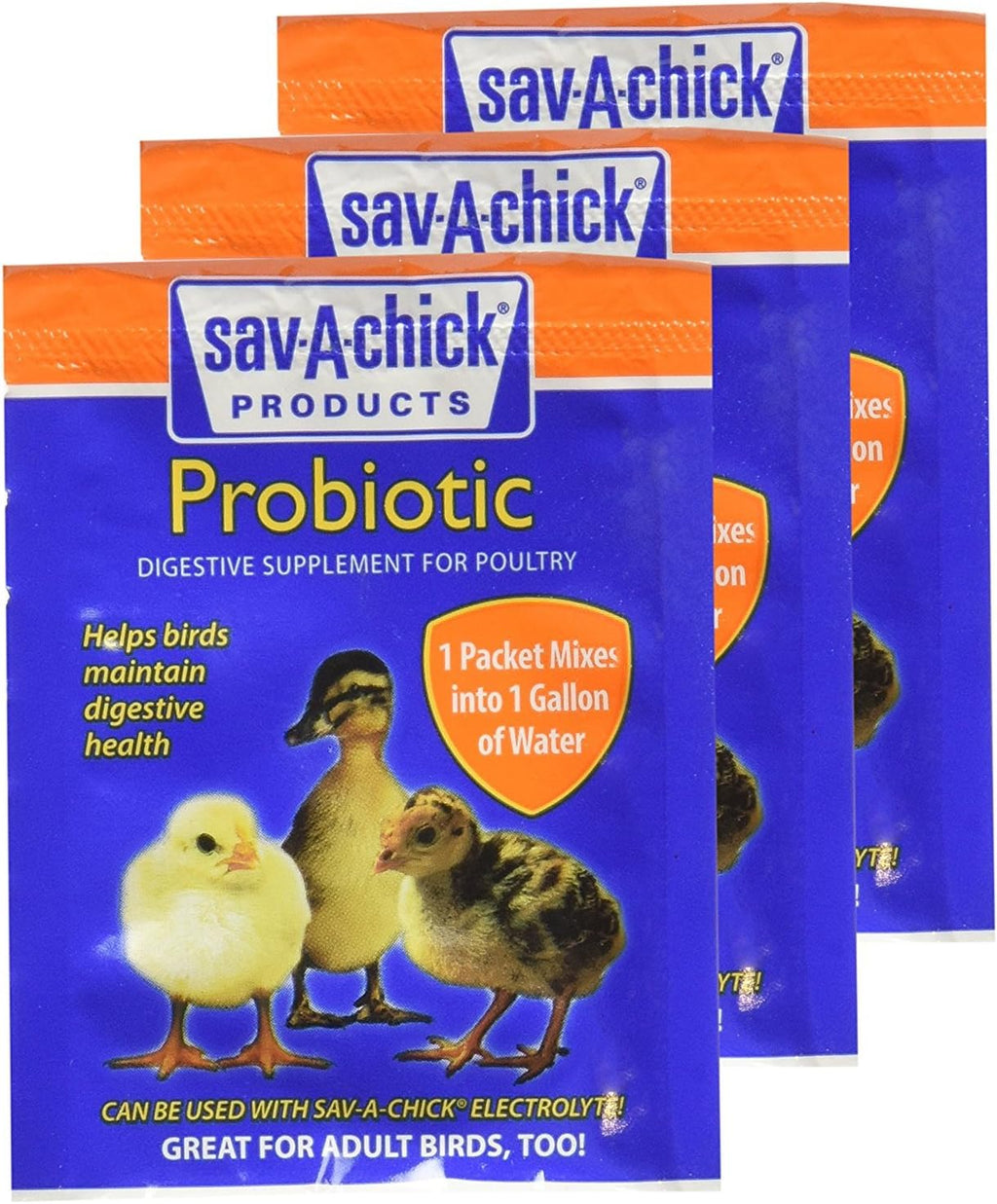 Sav-A-Chick Probiótico para Aves - 3 Sobres (0.17 oz c/u)