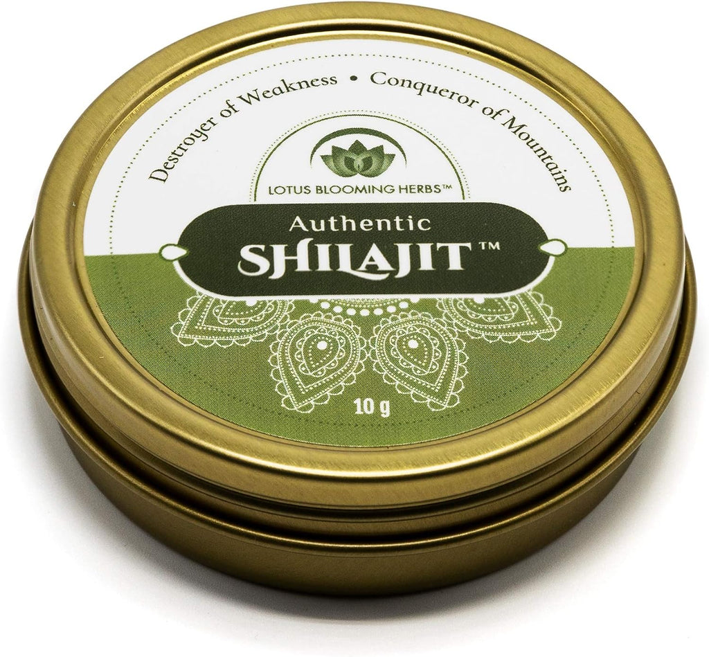 Auténtico Shilajit – Resina Pura de Grado Oro del Himalaya con Ácido Fúlvico y Minerales Traza | Lotus Blooming Herbs | 10 Gramos