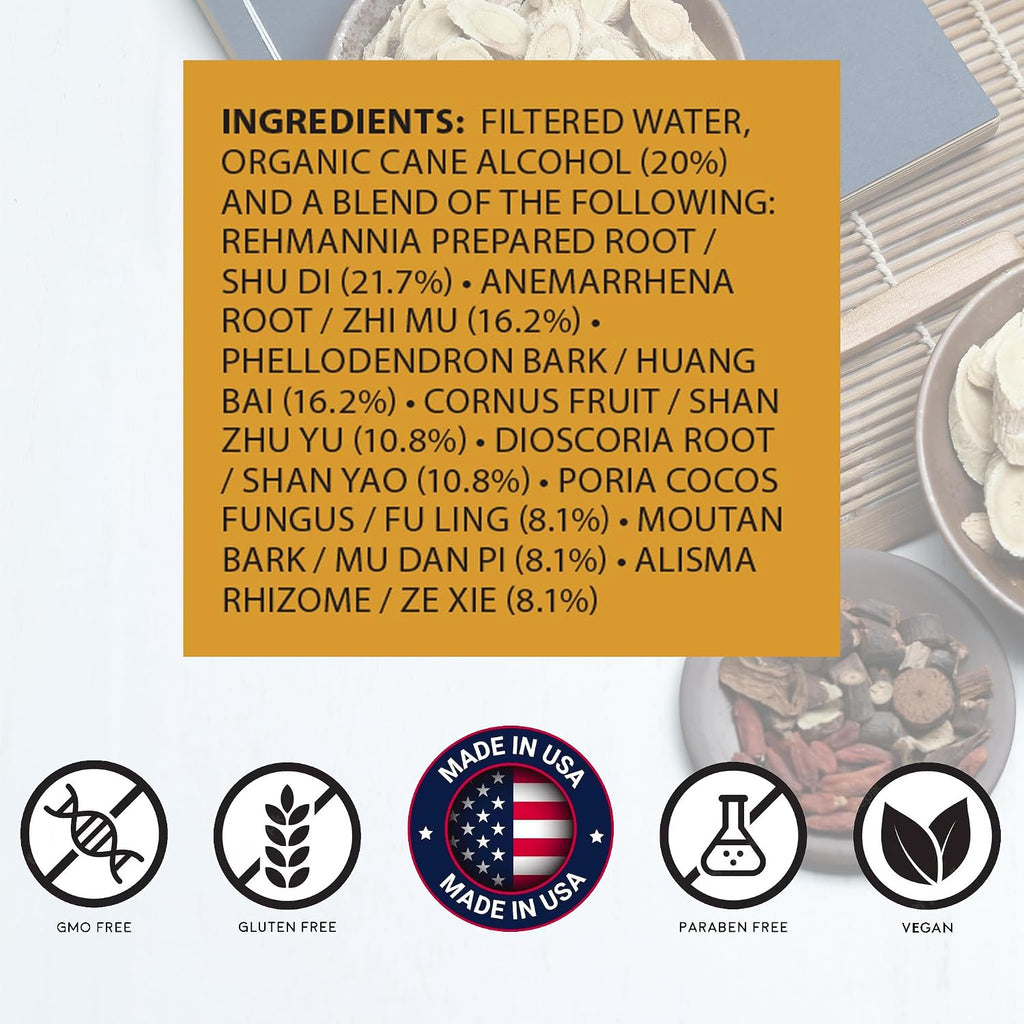 Rehmannia Eight - Zhi Bai Di Huang Tang - Tintura Herbal (Extracto Líquido) - Concentrado Zhi Bai Di Huang Wan con Gotero - Mezcla de Hierbas Tradicional China 1 oz (Pack de 2)