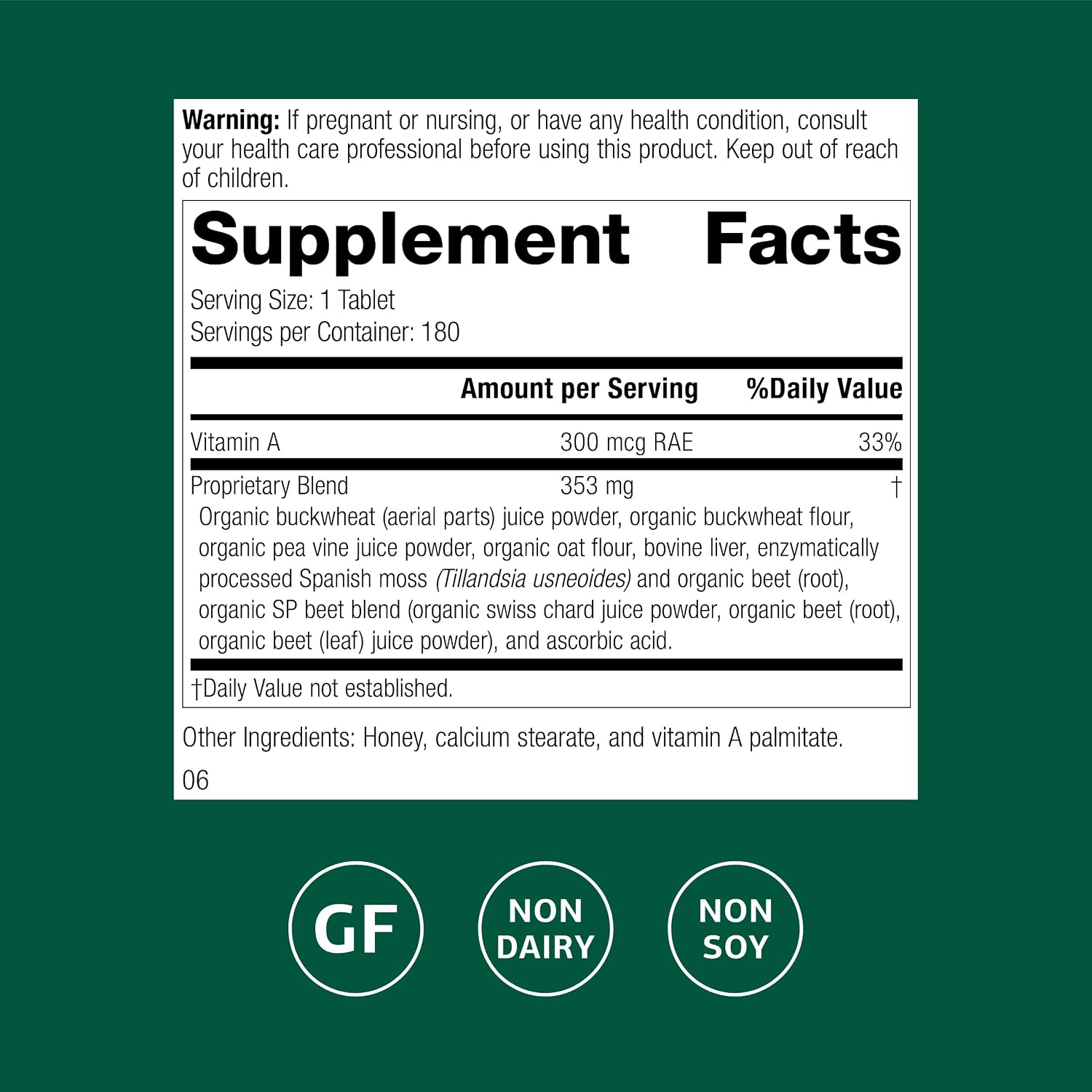 Standard Process Arginex - Complemento alimenticio con vitamina A (180 comprimidos)