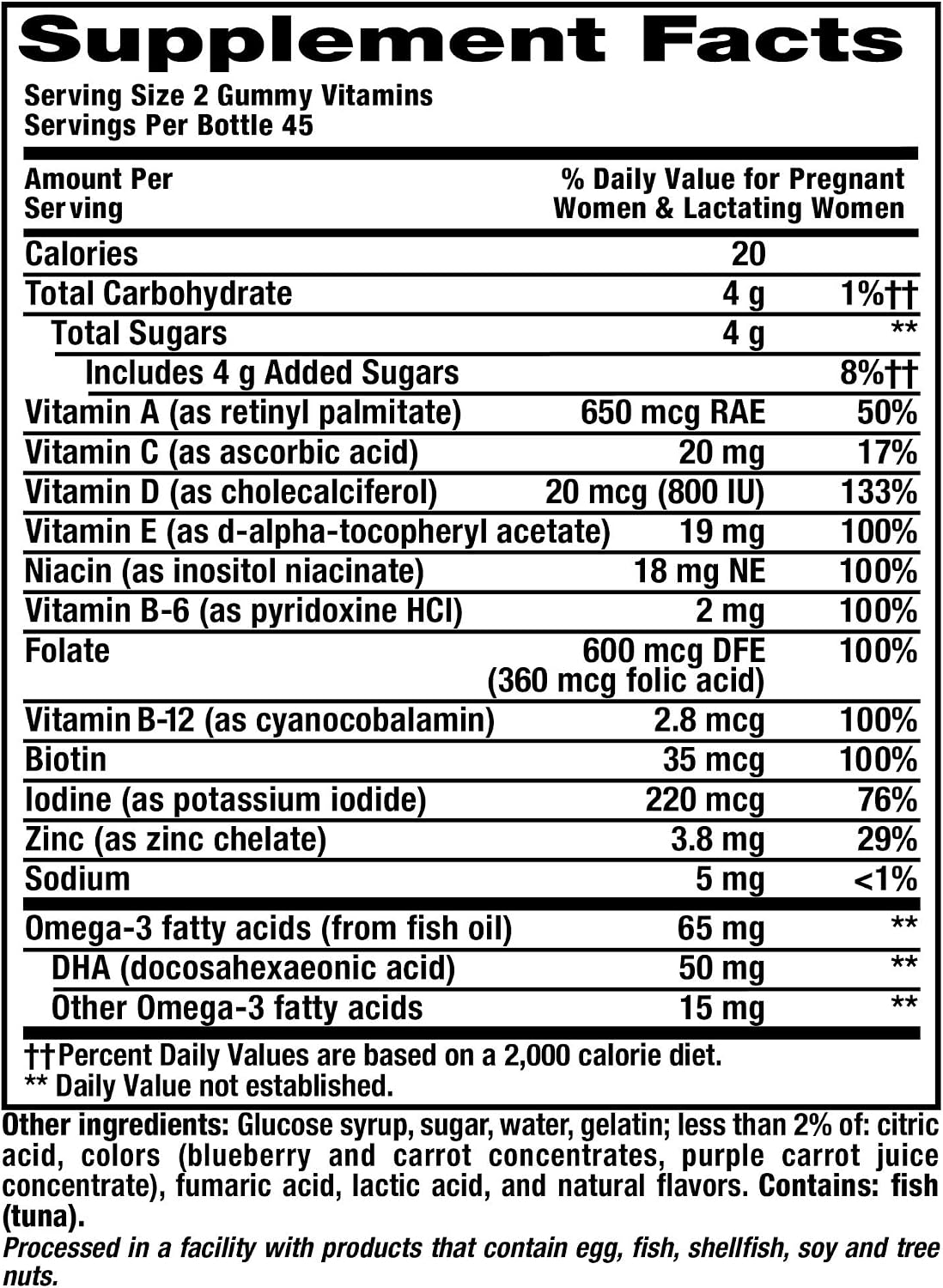 Vitafusion Vitaminas Prenatales en Gominolas, 90 unidades