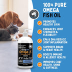 100% Pure Fish Oil for Dogs & Cats (1.545 mg Omega 3 por Cucharadita) 946 ml - Omegease