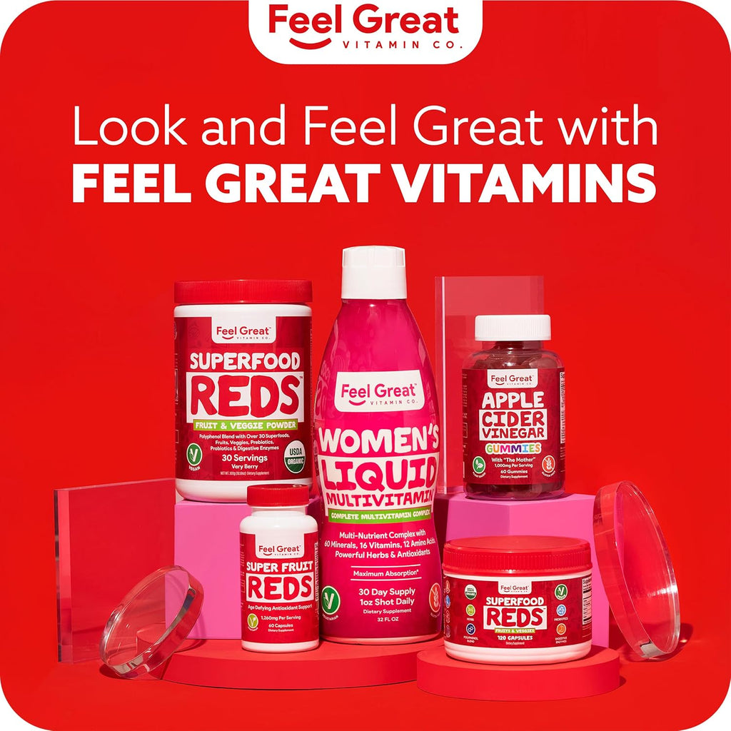 Feel Great Organic Superfood Reds Powder - Remolacha, Frutas y Verduras - Apoyo Digestivo y Antioxidante