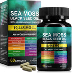 LTQXGT Gominolas de Sea Moss, Bladderwrack, Ashwagandha y Burdock Root - 60 Gominolas Veganas