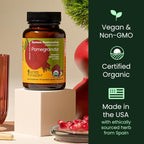Herb Pharm Cápsulas de Granada Ecológica - Apoyo Cardiovascular y Antioxidante - 60 Cápsulas Veganas