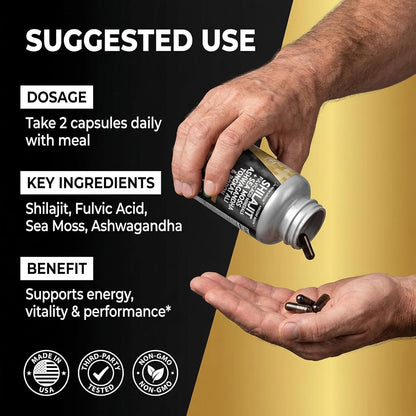 Shilajit para Hombres - Complejo con Sea – Ashwagandha: Adaptógeno que ayuda al organismo a adaptarse al estrés. – Image 4