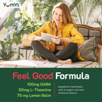 YumV's De-Stress Gummies con GABA, L-Teanina y Melisa - Sabor a Frutos del Bosque - Gominolas Calmantes para Adultos y Adolescentes - 42 unidades