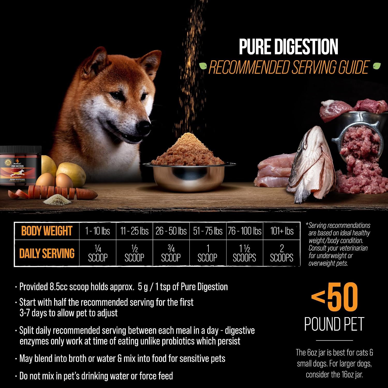 Best Paw Nutrition Probióticos para Perros con Enzimas Digestivas y Probióticos - Polvo Sabor Hígado de Res - 184g