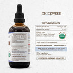 Secrets of the Tribe Chickweed USDA Organic - Extracto Sin Alcohol, Gotas de Alta Potencia (118 ml)