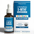 L-Metilfolato Orgánico para Niños + Metil B12 - Forma Sublingual - 5-MTHF - Sabor a Bayas Orgánico - 30 ml