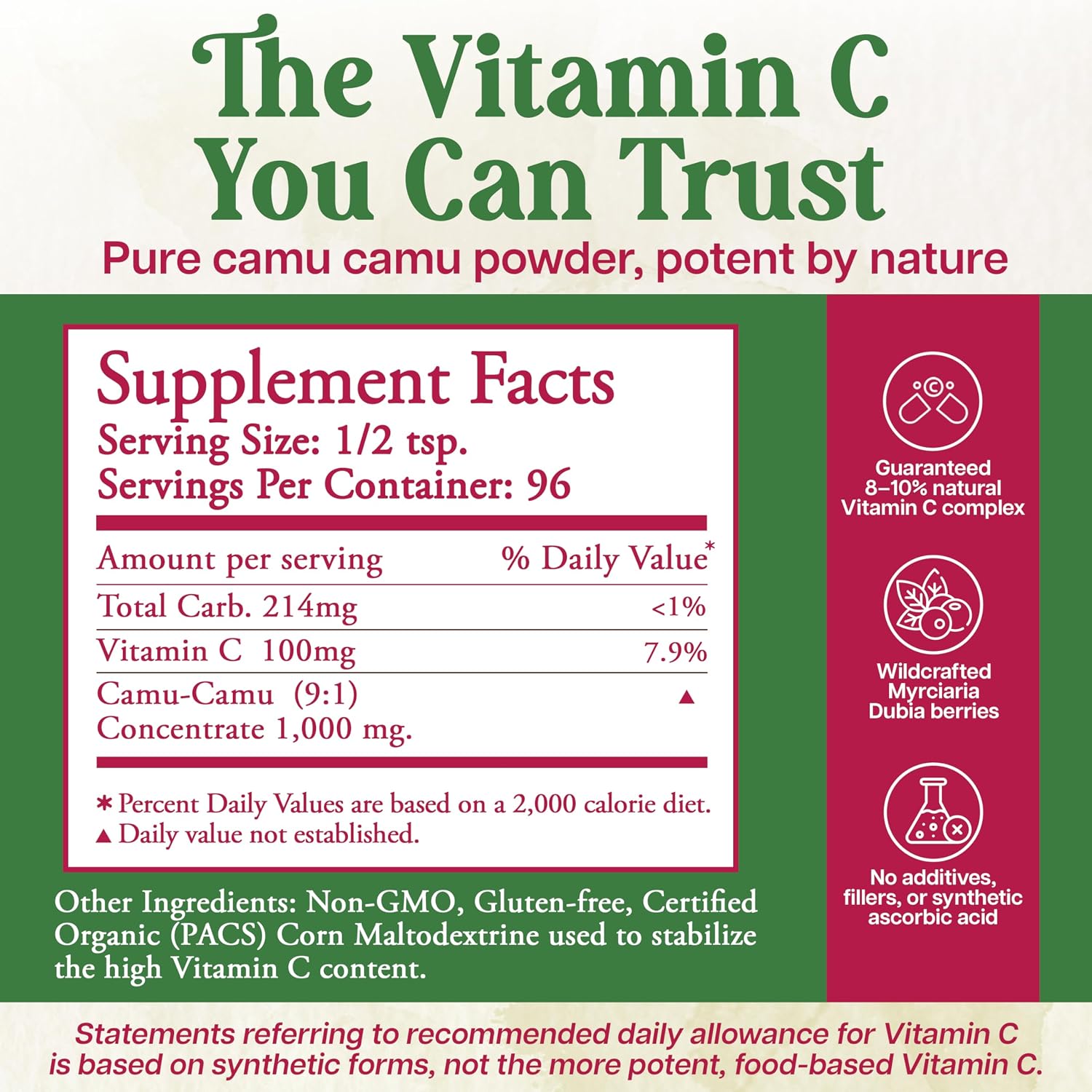 Royal Camu Camu en Polvo – Fuente Natural de Vitamina C – 100g