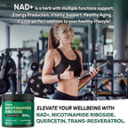 Satoomi NAD+ Suplemento con Nicotinamida Ribósido, Resveratrol, Quercetina - 90 Cápsulas