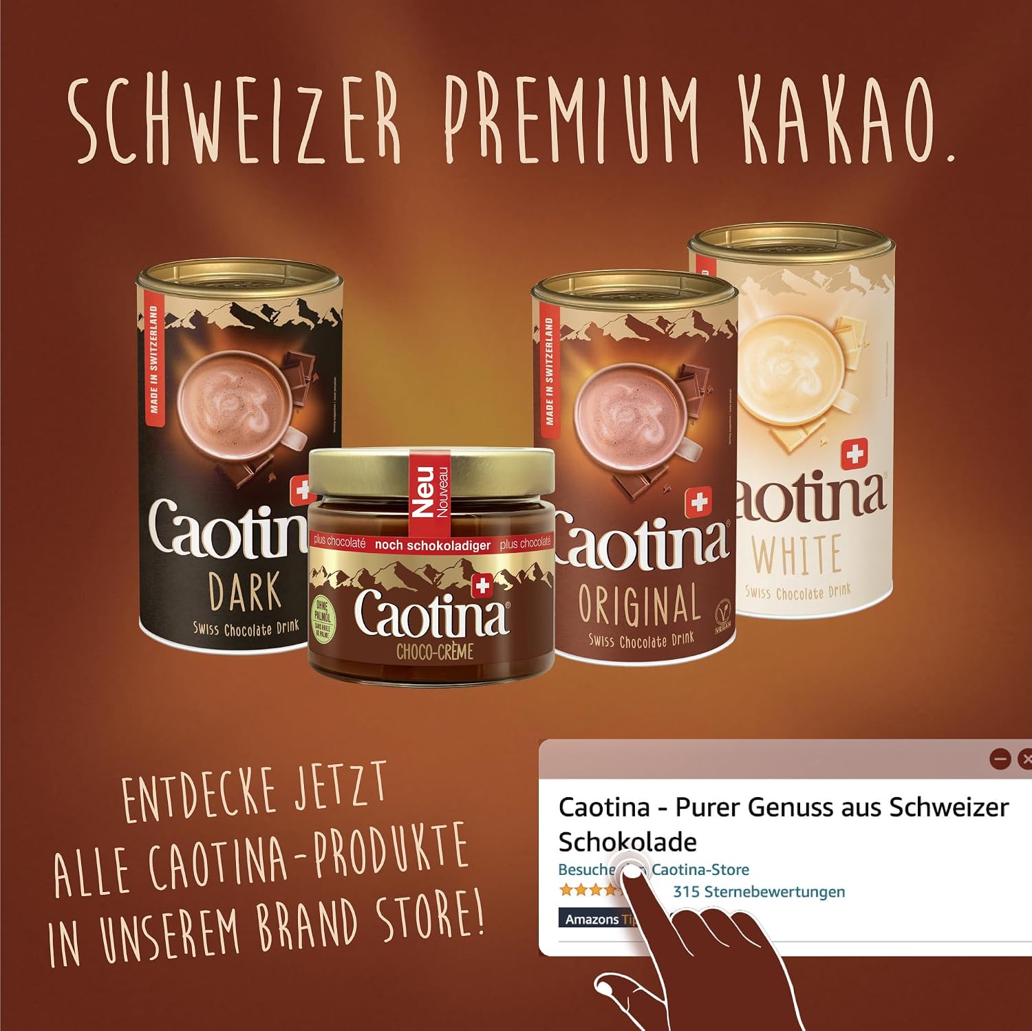 Caotina Fine Swiss Milk Chocolate Multivitamin Powder Drink 500g