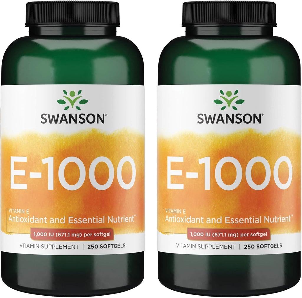 Swanson Natural Vitamin E 1000 UI (671,10 mg) 250 Cápsulas Blandas