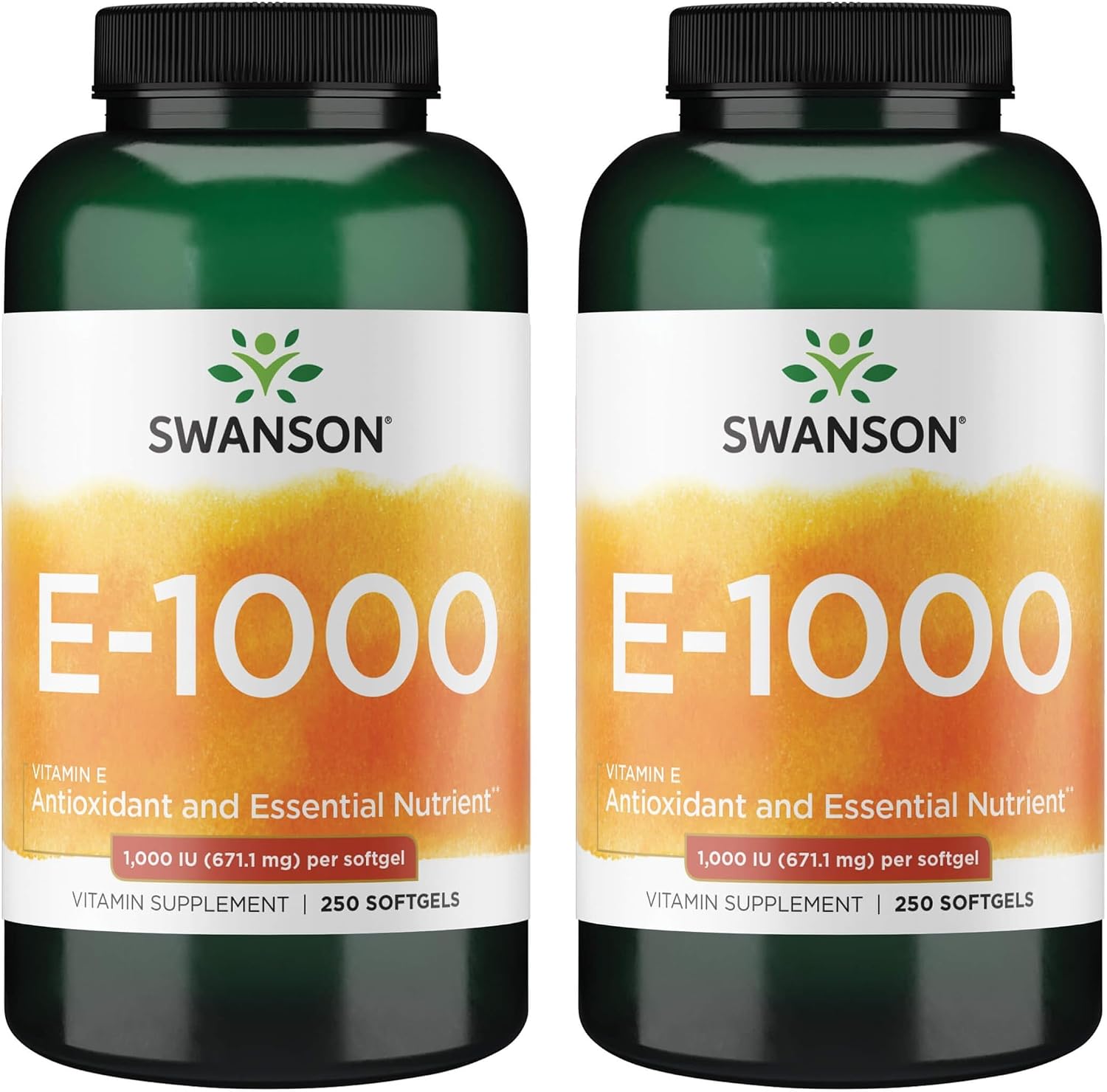 Swanson Natural Vitamin E 1000 UI (671,10 mg) 250 Cápsulas Blandas