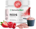 NATURES BLAST Reds - Superfood en Polvo con 23 Frutos Rojos, 4 Adaptógenos, Probióticos y Enzimas - Mezcla Vegana de Antioxidantes