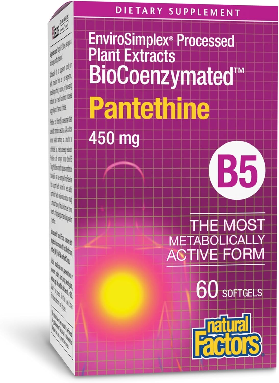 Natural Factors BioCoenzymated Pantethine - 60 Cápsulas Blandas