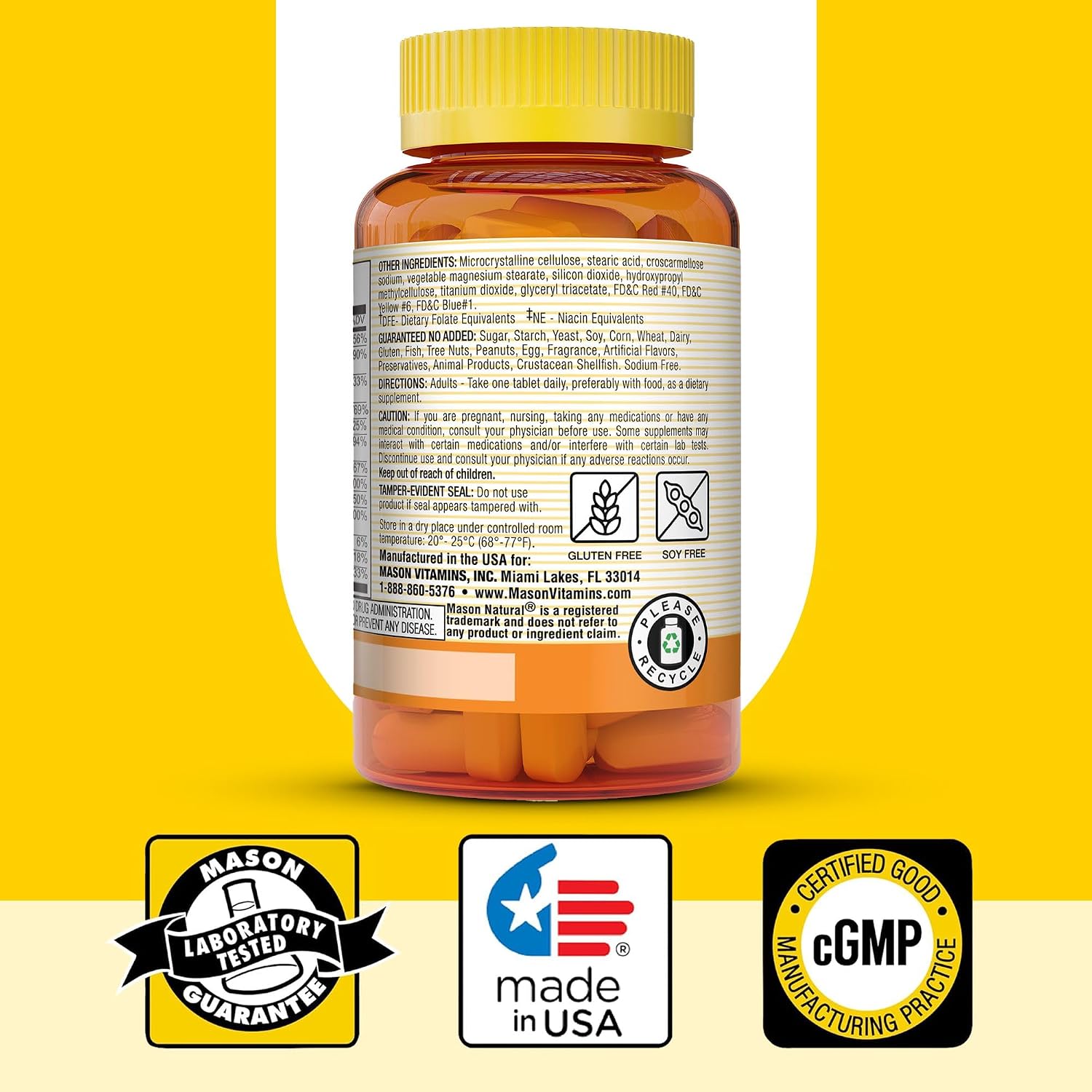MASON NATURAL Stress B Complex con Antioxidantes y Zinc, Suministro para 6 Meses, Fórmula de Acción Dual, Apoya el Metabolismo Energético y la Salud Inmunológica, 3 Paquetes