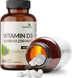 Futurebiotics Vitamina D3 10.000 IU (250 mcg) – 360 Comprimidos para Músculos y Sistema Inmunitario