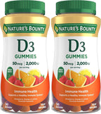 Nature's Bounty Vitamin D3 Gummies, 2000 IU (50 mcg), Mixed Fruit Flavor, 90 Gummies
