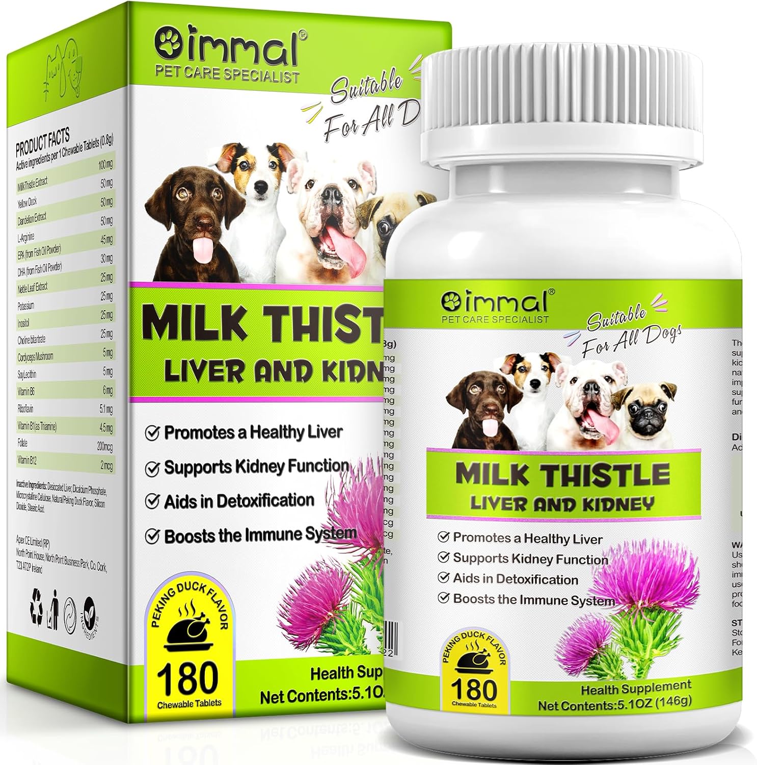 ALIVO Cardo Mariano para Perros con EPA y DHA - 180 Tabletas Masticables