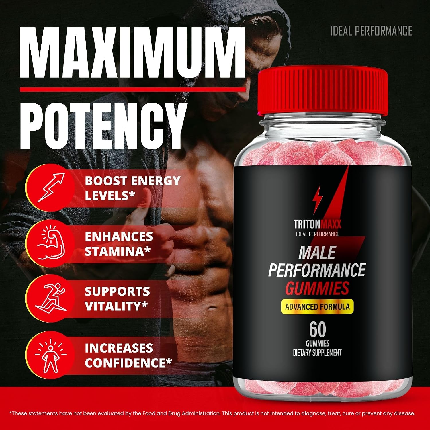 TritonMaxx Gummies, Official Triton Maxx Gummies for Men - Maximum Strength Performance, All Natural Support Overall Health and Wellness
