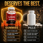 Luteolin 100mg Supplement - Gomitas Veganas Sin Azúcar para Memoria y Energía - 60 uds