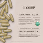 Garden Organics Hyssop 120 Cápsulas | Suplemento Herbal de Alta Potencia con Hisopo Orgánico (Hyssopus officinalis)