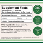Double Wood Supplements Luteolina 100mg - 120 Cápsulas (60 Dosis) - Flavonoides Bioactivos Sin Gluten