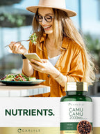 Carlyle Camu Camu con Vitamina C | 150 Cápsulas | Extracto de Hierba | Myrciaria Dubia | No Transgénico y Sin Gluten
