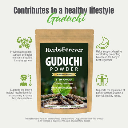 Herbsforever Guduchi Powder - Tinospora cordifolia, 454 g – Image 5