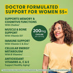 MegaFood Women's 55+ Advanced Multivitamin, with Methylated B12, Methylated Folate, Choline, Vitamin D3, Biotin, 120 Tablets (60 Servings)