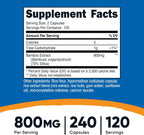 Nutricost Extracto de Bambú 400 mg, 240 Cápsulas - Vegano, Sin Gluten y Sin OGM - 120 Dosis de 800 mg