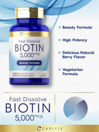 Carlyle Biotina 5000mcg - 250 Comprimidos de Disolución Rápida