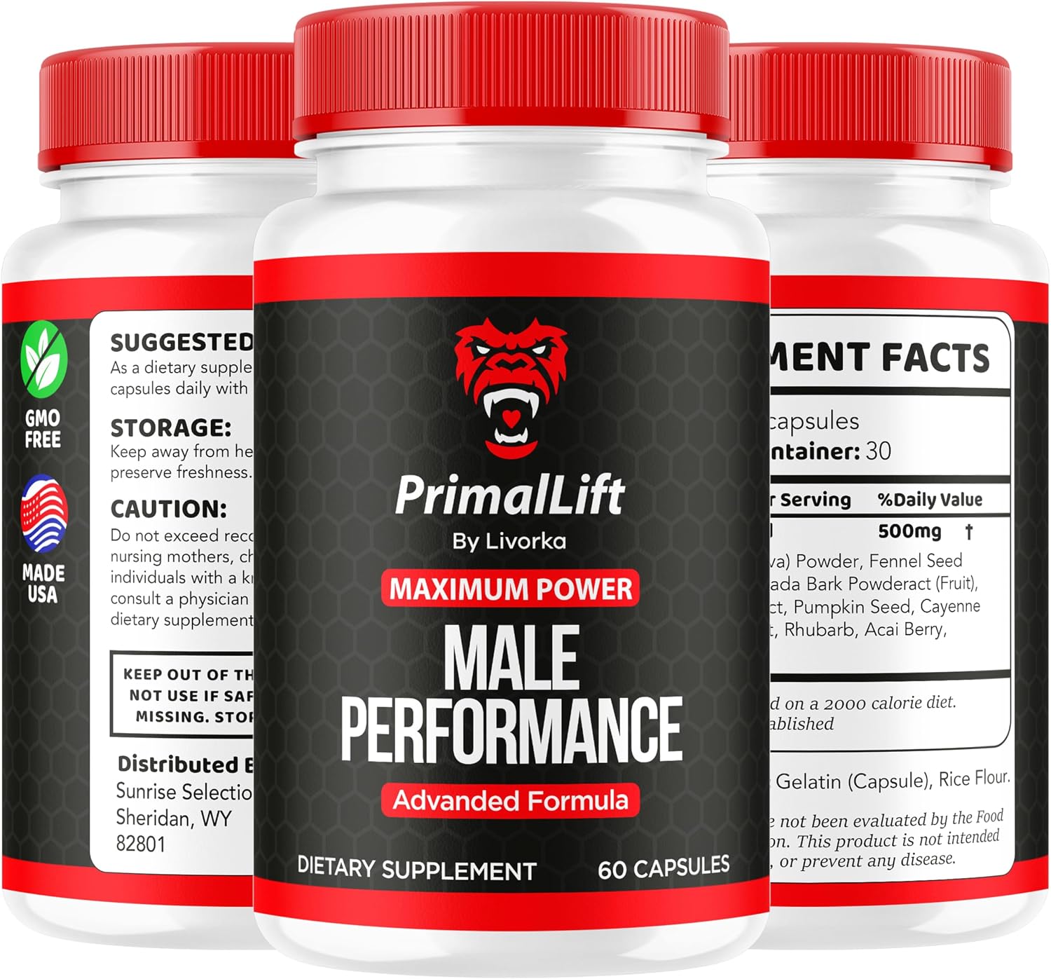 Primal Lift for Men - Complemento Multivitamínico - 5 Pack, 300 Cápsulas