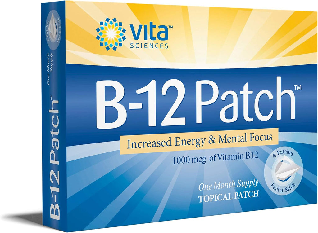 Vita Sciences Parche de Vitamina B12 - Fórmula de Fuerza Extra para Hombres y Mujeres, 1 Mes de Suministro