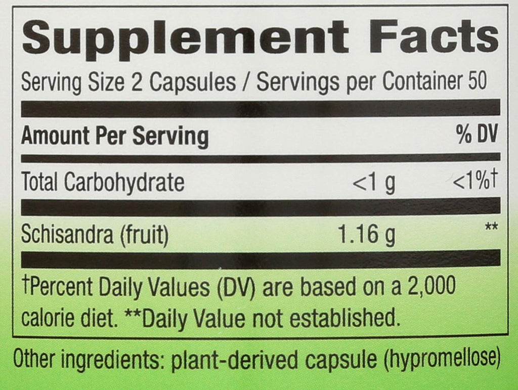Schisandra Fruit de Nature's Way, 1.160 mg por porción, 100 cápsulas vegetarianas