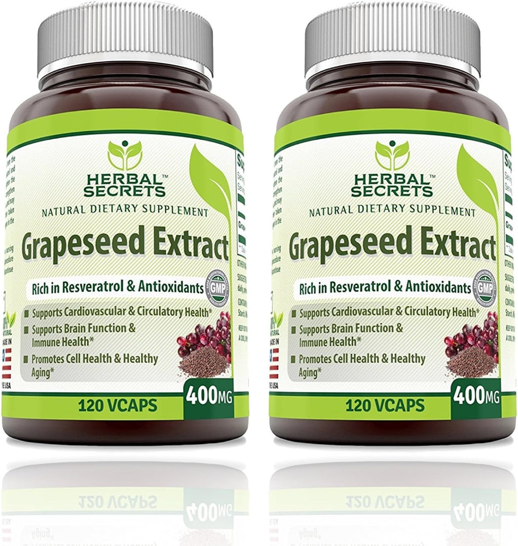 Herbal Secrets Extracto de Semilla de Uva 400 mg - 120 Cápsulas Vegetales (Pack de 2)