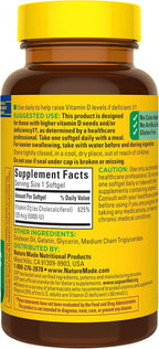 Nature Made Vitamina D3 5000 UI (125 mcg) – 90 Cápsulas Blandas